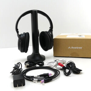 Avantree Opera Black Wireless TV Headphones w/ Charging Dock Bluetooth Set
